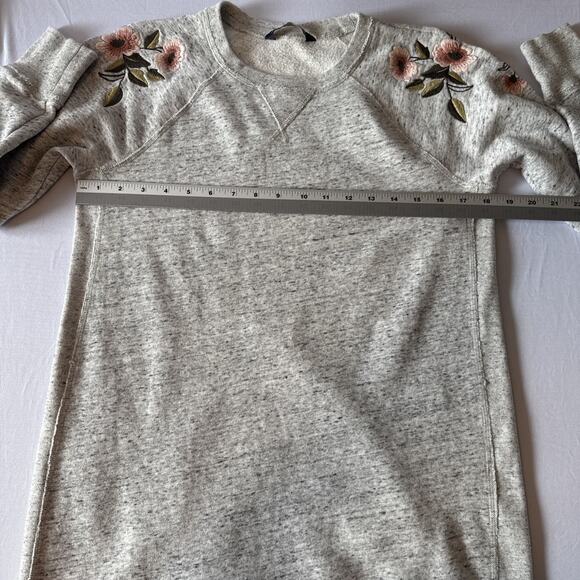 Abercrombie & Fitch Women’s S Boho Embroidered Floral Sweatshirt Tunic Dress - Picture 6 of 9